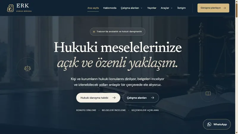 ERK Hukuk Bürosu — gerçek ilk ekran görüntüsü