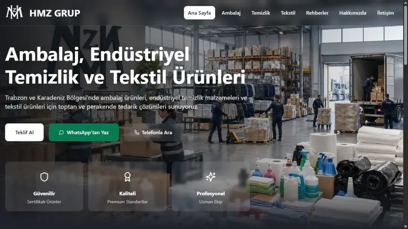 HMZ Grup — gerçek ilk ekran görüntüsü