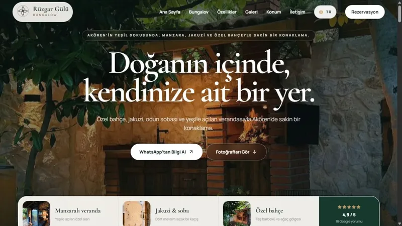 Rüzgar Gülü Bungalow — gerçek ilk ekran görüntüsü